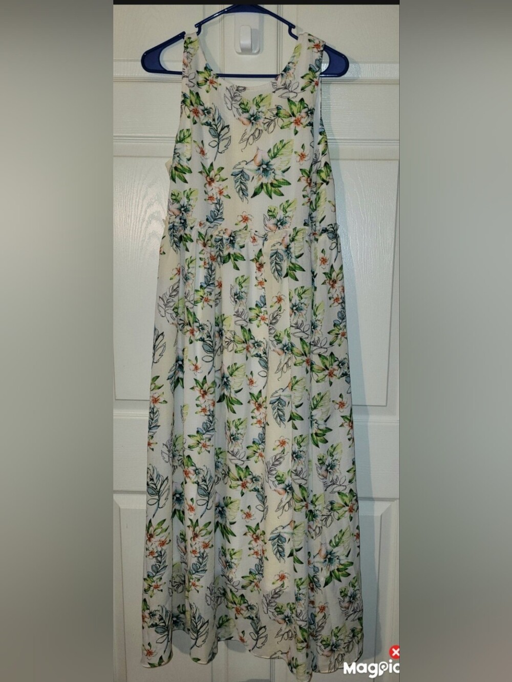 Studio Park Light Floral A-line Cap Sleeve Maxi Dress Size Med Women's - Picture 2 of 10